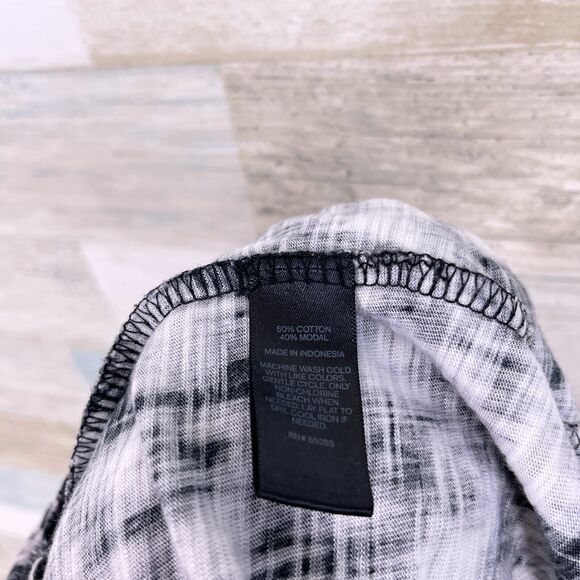 Express Side Ruched Bodycon T Shirt Dress Black White Print Casual Womens XS - Picture 7 of 7